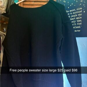 Free People Classic Black Crew Neck Sweater